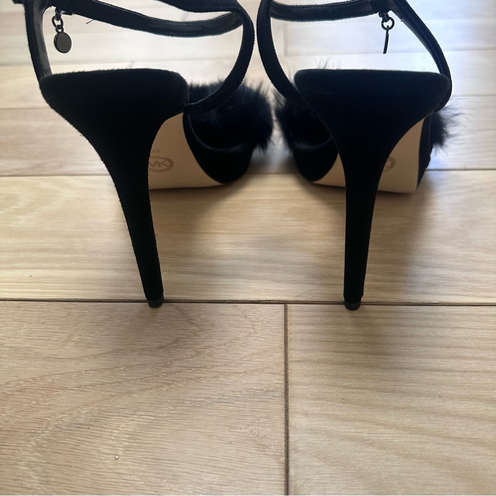 Michael Kors Black Rabbit Fur Heels - Picture 5 of 9